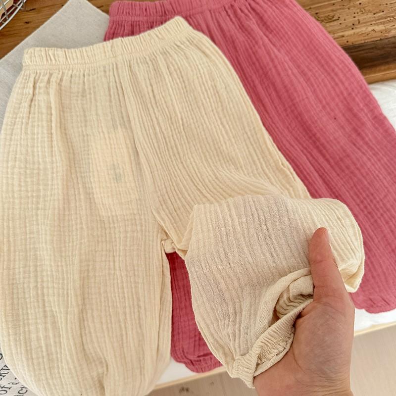Kids Clothing Summer Thin Solid Color Anti Mosquito Pants Baby Boys Girls Loose Casual Trouser Simple Fashion Bloomers