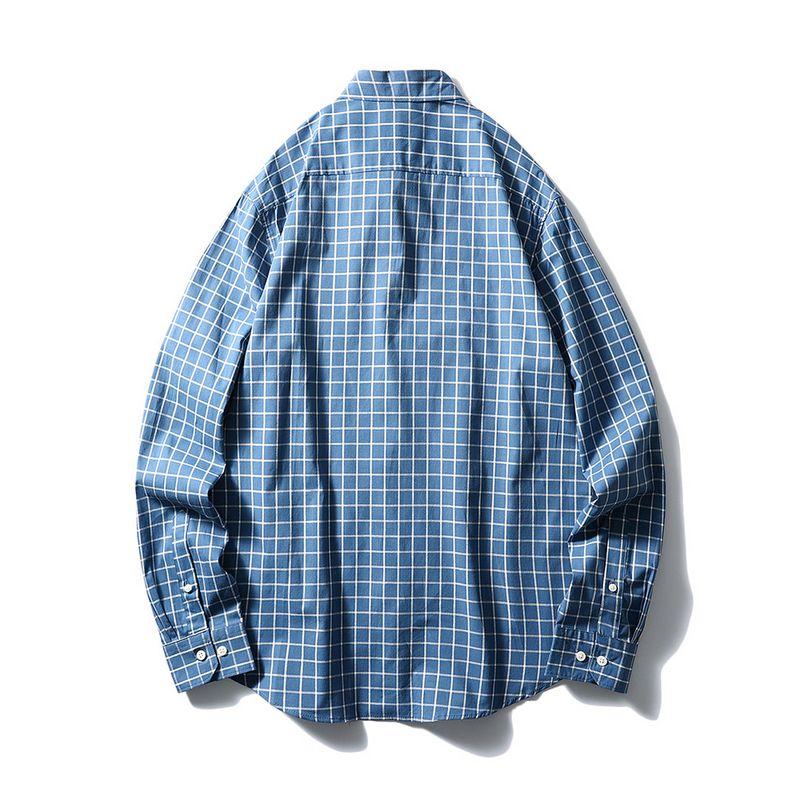 American Retro Pure Cotton Gingham Shirt Men's Long Sleeves Spring and Autumn 2024 New Coat Export Men's Casual Shirt