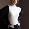 Elegantly Designed Women's Ruffle-Edged Half-High Neck Long-Sleeve Top for Autumn/Winter