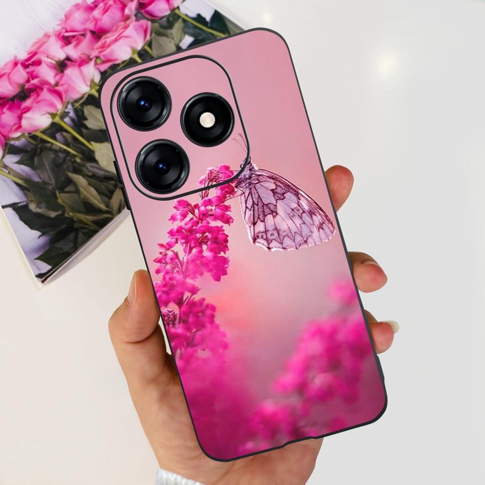 Phone Case For Tecno Spark 10 10C 2023 Fashion Flower Cat Butterfly Soft Silicone TPU Cases For Tecno Spark10 Spark10c KI5q KI5k