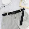Unisex Canvas Belt Plastic Metal-Free Anti-Allergic Automatic Buckle Women'S Casual Jeans Belt