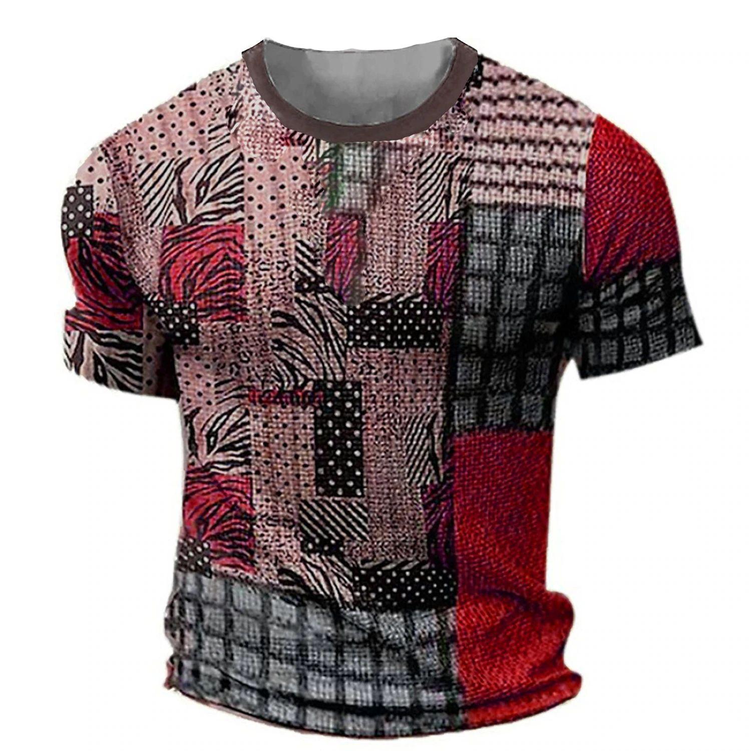 

Винтажный клетчатый принт мужская футболка летняя повседневная толстовка с круглым вырезом свободный джерси короткий рукав дешевые футболки повседневная мужская одежда 2XL