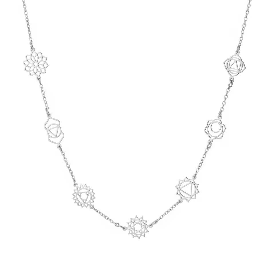 Handmade Yoga OM Pendant Necklace With Colorful Zircon Hollow Polished Lotus Charm Accessory