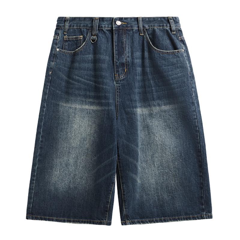 Hongkong Retro Herren Locker Weitbeinige Denim Shorts - Trendiger Vintage Sieben-Punkt-Stil