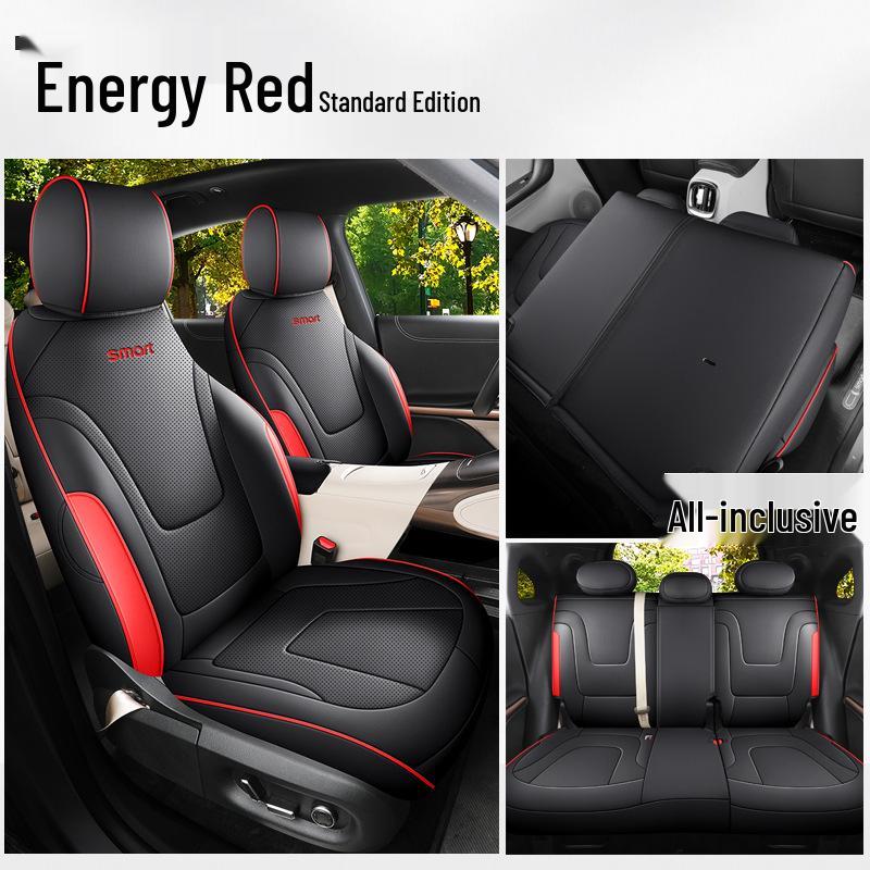 Smart Elf 1 Full Leather Car Seat Cushion - Universal Fit for All Seasons, Five Seats