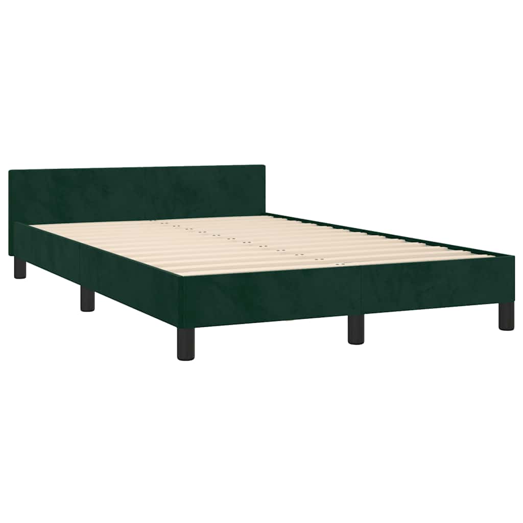 Bed Frame (No Mattress) Dark Green 120x200 cm Velvet