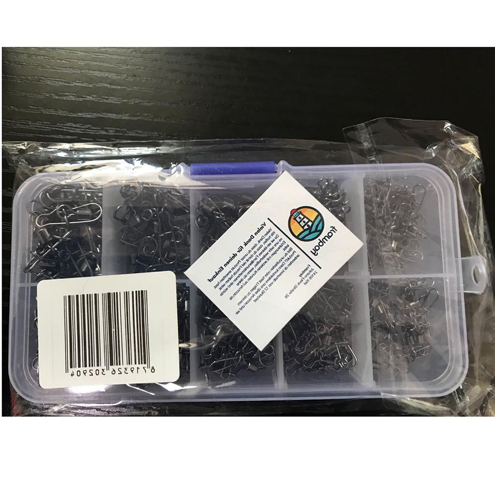210pcs Fishing Rolling Swivels Connector Set With Box Carp Fishing Accessories