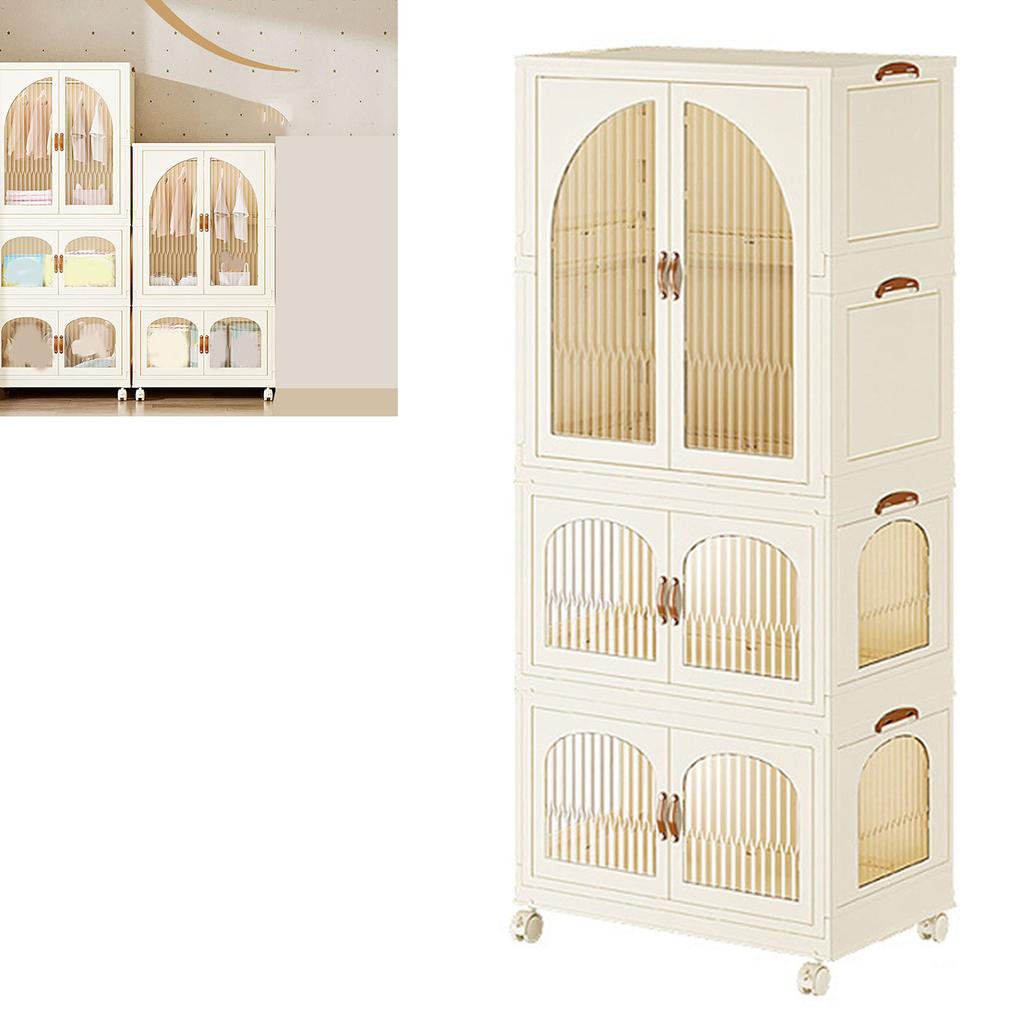 Szafa na ubrania Plastikowa Składana Bez Montażu Niska Szafka Łukowy Design Przezroczysta Garderoba