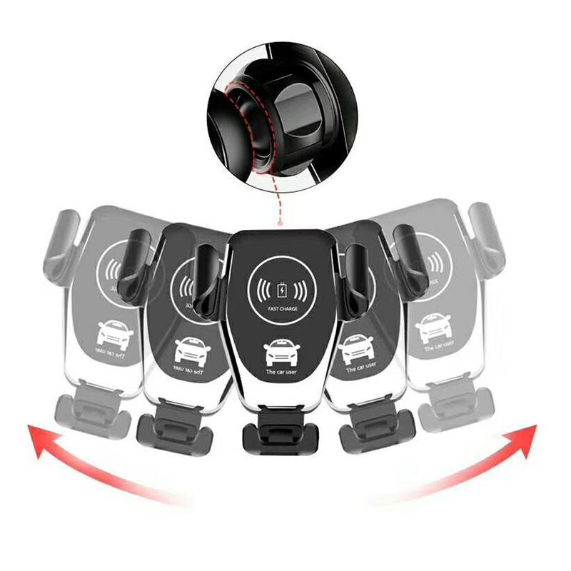 Intelligent Biltelefon Vent Automatisk Sensor Fast Grip Lader Trådløs lading Mobiltelefonholder