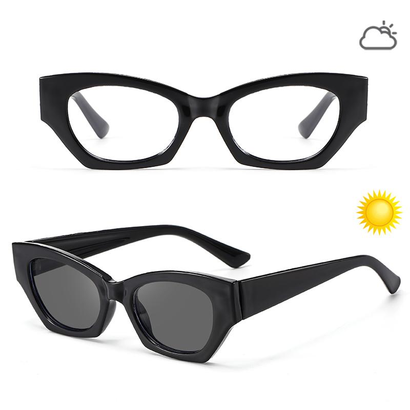 Children Classic Cat's Eye Photochromic Glasses  Fashion Retro Radiation Protection Eyewear For Boys And Girls