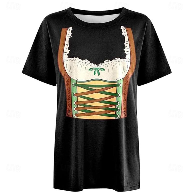 Oktoberfest Beer T-shirt Women 3D Printing Graphic Short Sleeve O-neck T Shirt Party Casual Fashion Funny Tee Top Summer