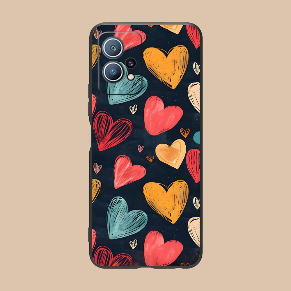 Y2K Glowing Hearts Mobile Phone Case for Huawei P60 P50 P40 P30 P20 P10 P9 P8 Pro Lite Plus Colorful Printing Cover Pretty Cover