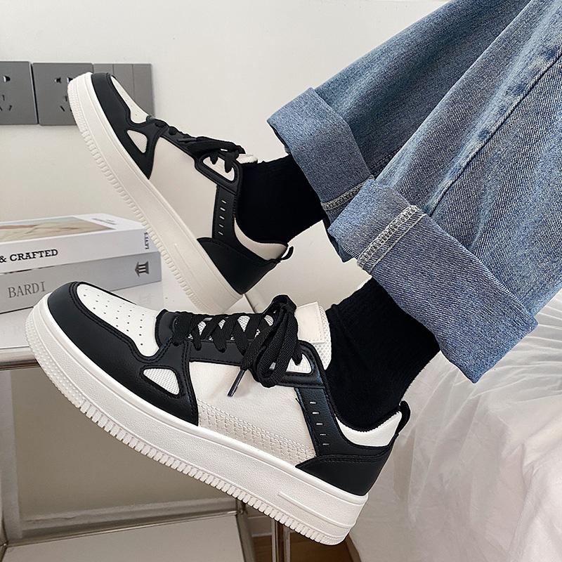 Platforma Boty s plochou podrážkou Dámské jarní malé bílé boty Popové Všestranné ležérní plátěné boty Jednoduché tenisky