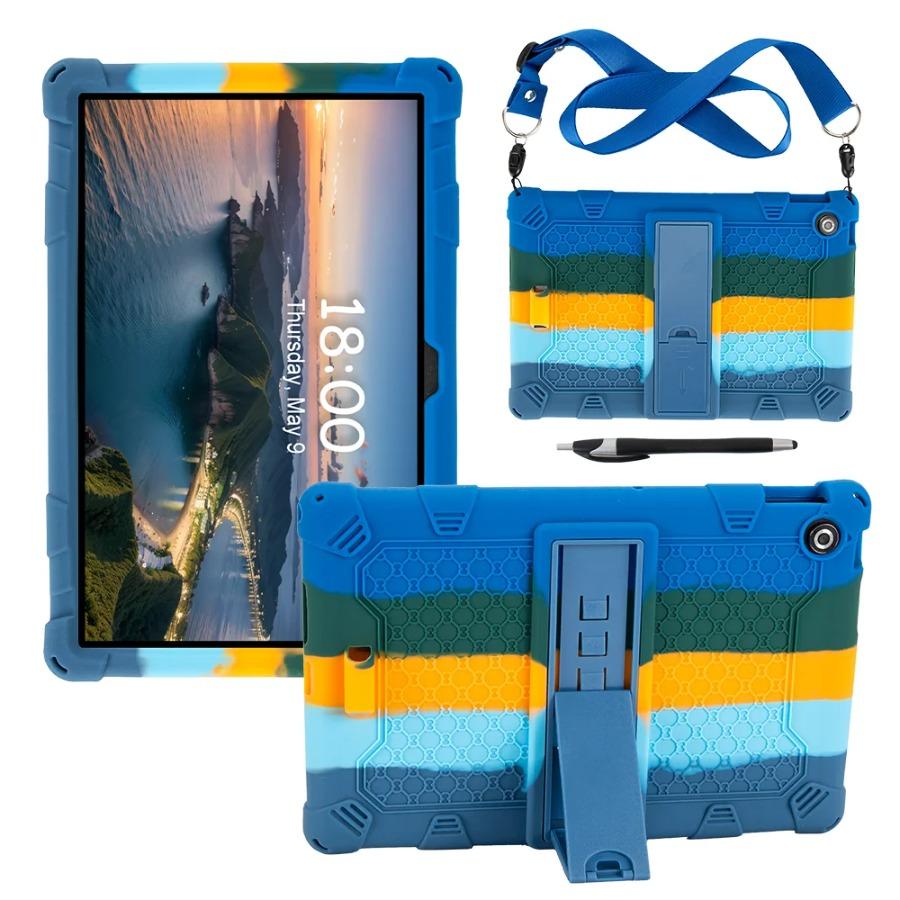 Kids Silicone Case For Lenovo Tab 10.1 2025 TB311XU K10C TB311FU 10.1" Anti-drop Stand Case With Shoulder Strap Tablet Cover