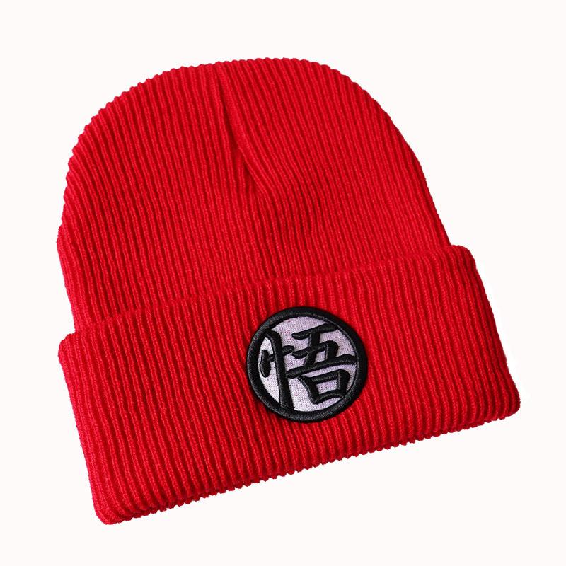 New Dragon Ball Anime Goku Three-dimensional Embroidered Cartoon Student Knit Hat, Unisex Woolen Beanie, Cold Weather Pullover hat5Color