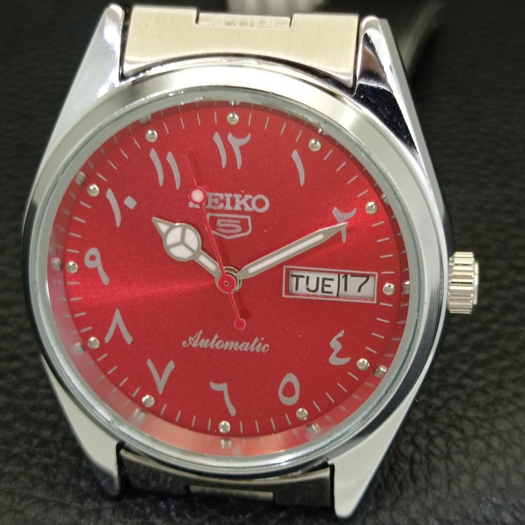VINTAGE REFURBISHED SEIKO 5 AUTOMATIC 6309A JAPAN MENS RED DIAL WATCH a441240-4