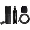 Teds Electronics Zoom ZDM-1 Dynamic Microphone TPS-4 Desktop Microphone Stand Pig Hog 8mm XLR Microphone Cable 30 Feet Fully Balanced Premium