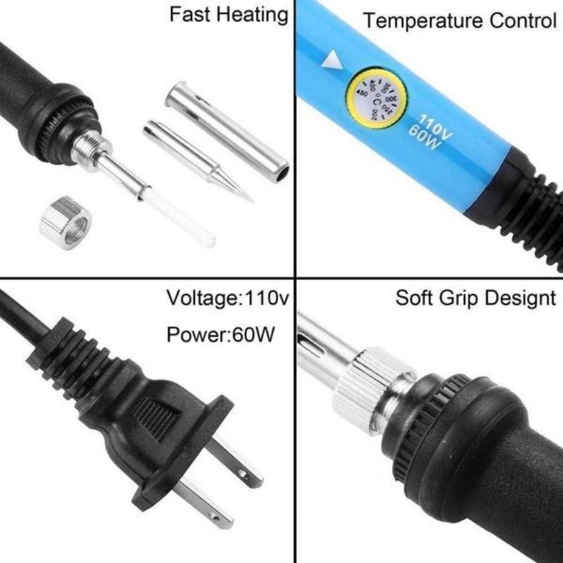 1PC Soldering Iron Adjustable Temperature Electric UR Plug 60W 80W Welding Solder Rework Station Heat Pencil Tips Repair Tool