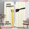 2pcs 2D Flat Printing Drapes More Spaghetti Less Upsetty Polyester Without Electricity Festive Wall Decor Use for Parties and