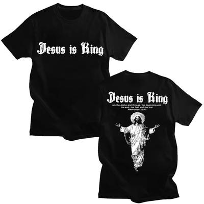 Jesus Is King Christian Harajuku Tshirts Mens Women Fashion Gothic Tshirt Oversized Summer Cotton Casual Tee Shirt Streetwear