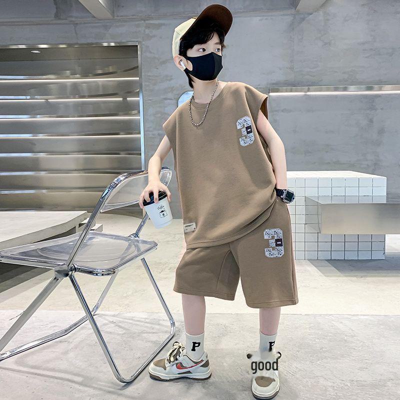 Boys' 2024 Cool Summer Sleeveless Vest Suits - Stylish Street Sportswear for Kids