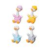 4Pcs/set Cartoon Shake Duck Animal Miniatures Resin Ornaments Fairy Garden Decoration Moss Terrarium Micro Landscape