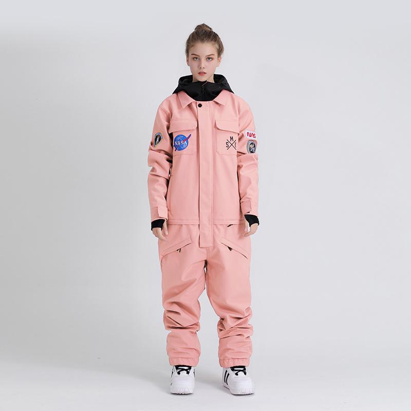 Windproof Waterproof One-Piece Ski Suit: Women's & Men's Thick Warm Outdoor Gear