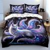 Mystical Fox Galaxy Decor Set Soft Comfortable Duvet Cover Bedding Set Included 1*Duvet Cover & 2*Pillowcases, Gift
