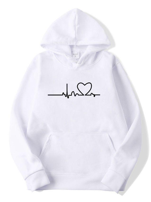 Trendy Cross-Border Couple Hoodies: Autumn/Winter Velvet Print with Kangaroo Pocket
