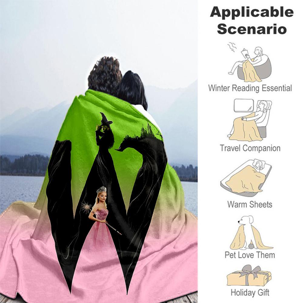 1pc Witched Outdoor Blanket Lightweight Flannel, Soft & Warm, All-Season Use for Sofa, Outdoor, Camping, Living Room, Office085