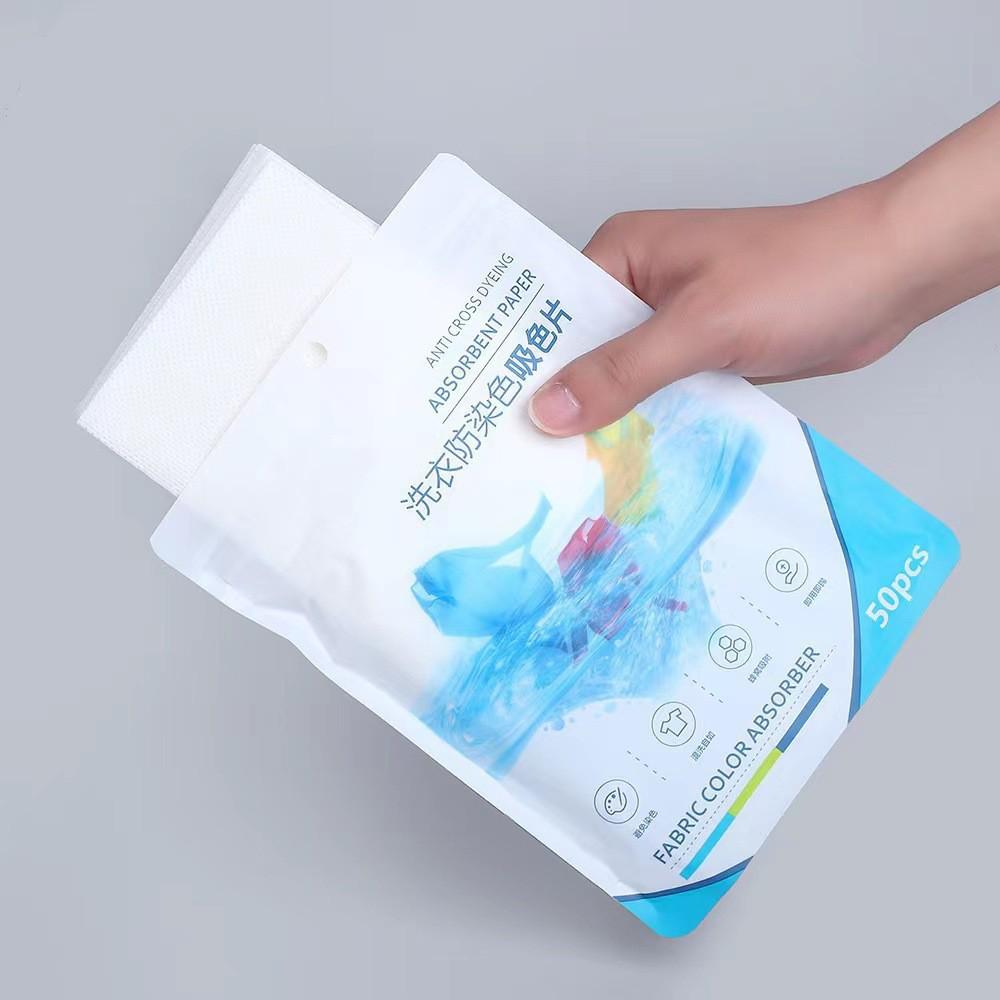 50-Pack Color Catcher Laundry Sheets - Anti-Color Bleeding & Staining Protection
