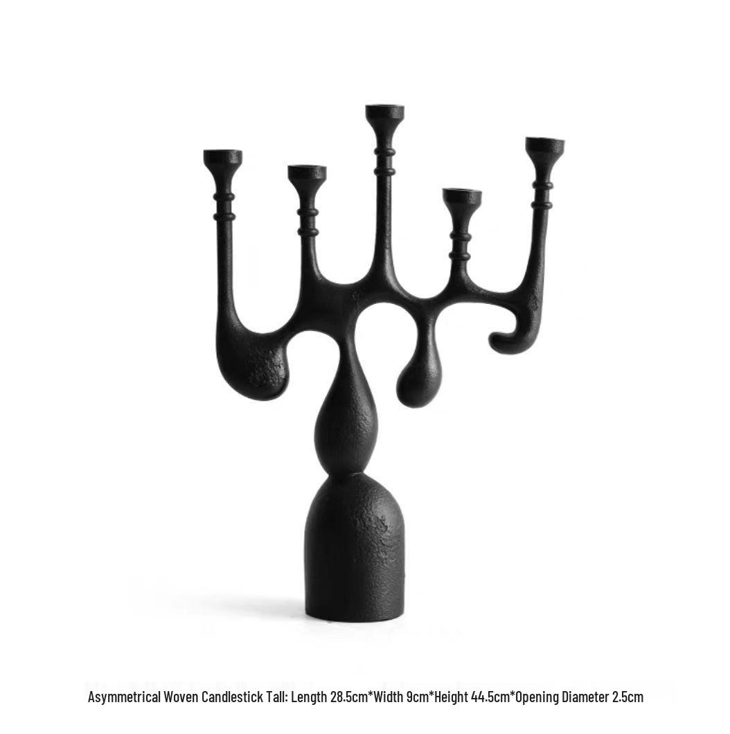 French Medieval Porous Resin Candlestick: Retro Style Decor for B&B, Restaurants, and Home