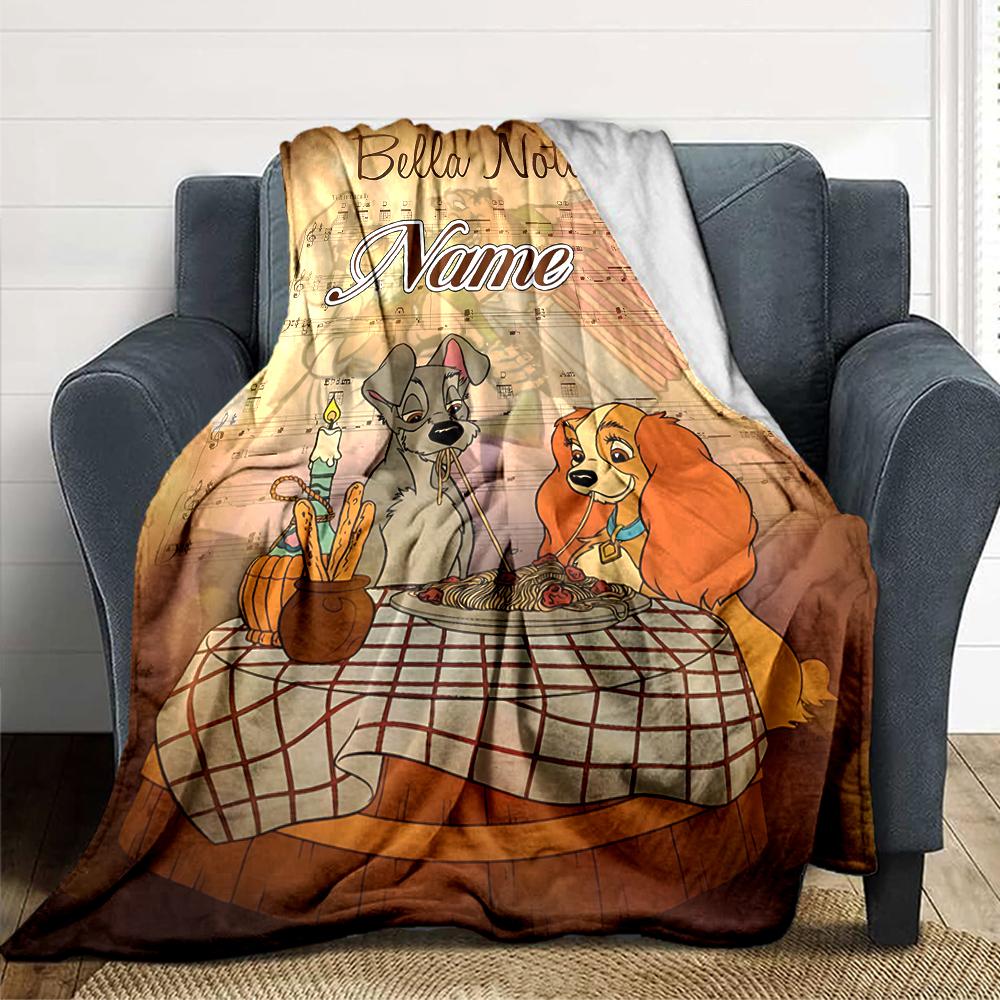 Custom Name "Adventurous Forest Friends" blanket for Couch & Bed, Plush Cozy Fuzzy Blanket Super Soft & Warm Blankets for Fall and Winter. 0908424