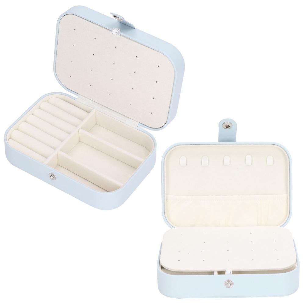 Large Capacity Travel Jewelry Case Durable Simple Travel Jewelry Box Double Layer Portable Jewelry Organizer Travel