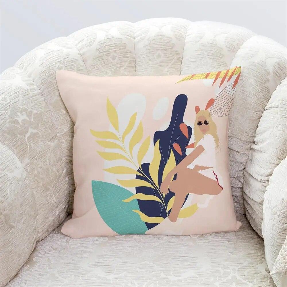 Bedroom Living Room Home Cushion Cover Geometric Abstract Pillowcase Modern Office Decor