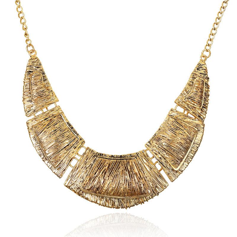 Exaggerated Baroque Metal Collar Chain With Zinc Alloy Pendant For Elegant Formal Wear золотой