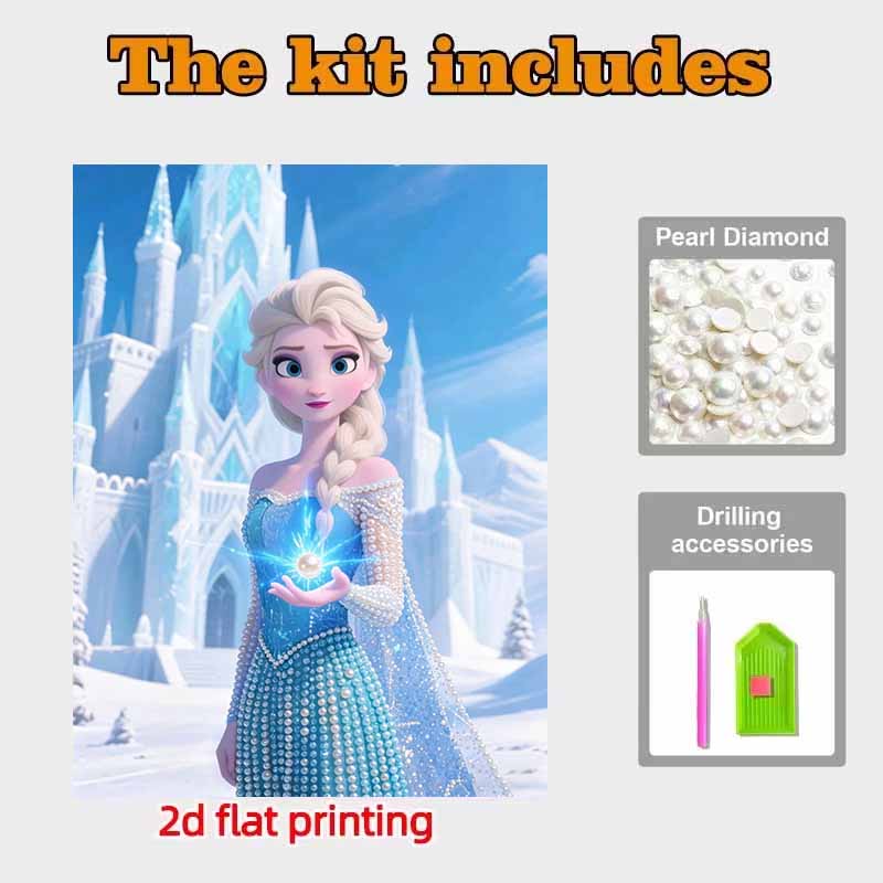 Disney Pearl Painting Frozen Elsa 5D DIY Pearl Picture Crafts for Adults/Beginners Gift Ideas Home Decor