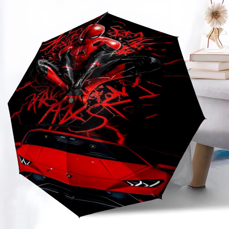 Spiderman Theme Automatic Umbrella, Lightweight & Portable, 8 Rib, Perfect for Outdoor Travel, Birthdays, Christmas, Gifts.