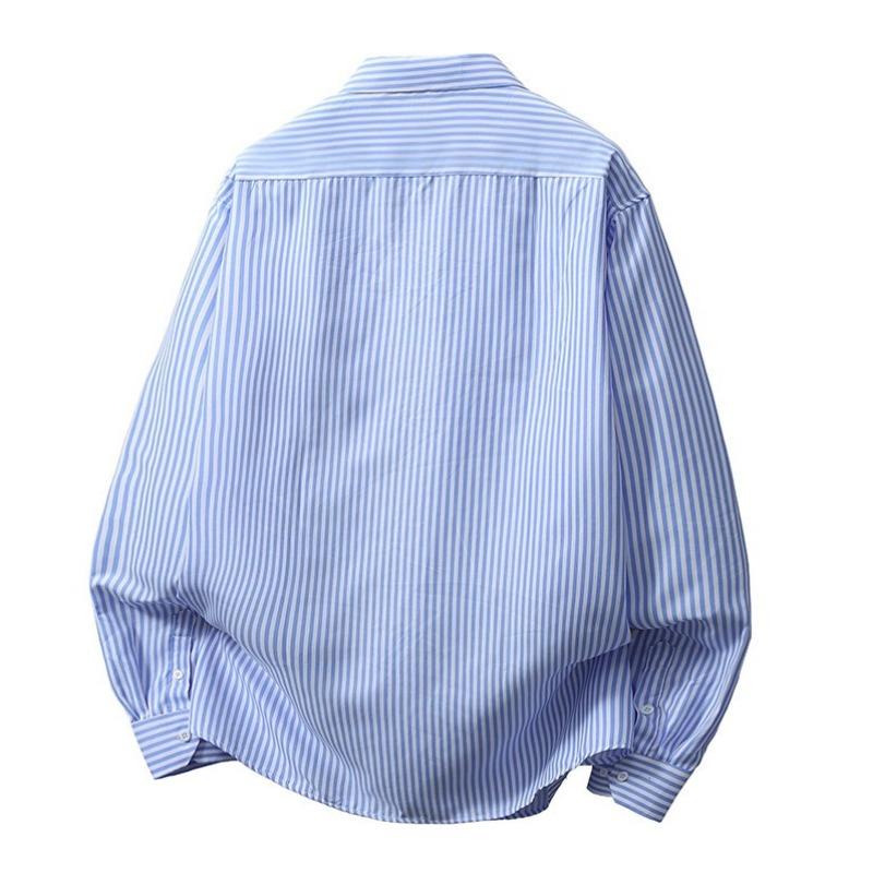 Men S Loose Striped Long Sleeve Casual Shirt