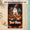 Halloween Theme Soft Beach Towel Personalized Custom Name Text Towel Portable for Beach Pool Travel