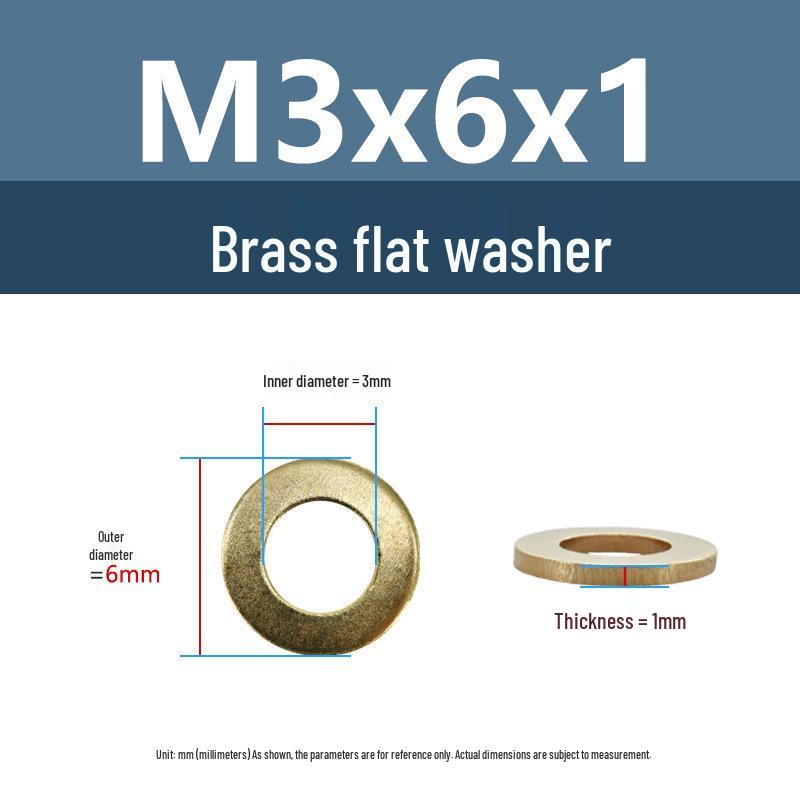 Yigu Durable Brass Flat Washers: M2-M12 Screws