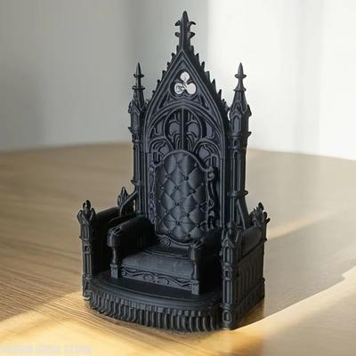 3d Printed Gothic Style Throne Exquisite Patterns Cool Look for 1/12 1/14 Doll Figure Home Decor Desk Decoration