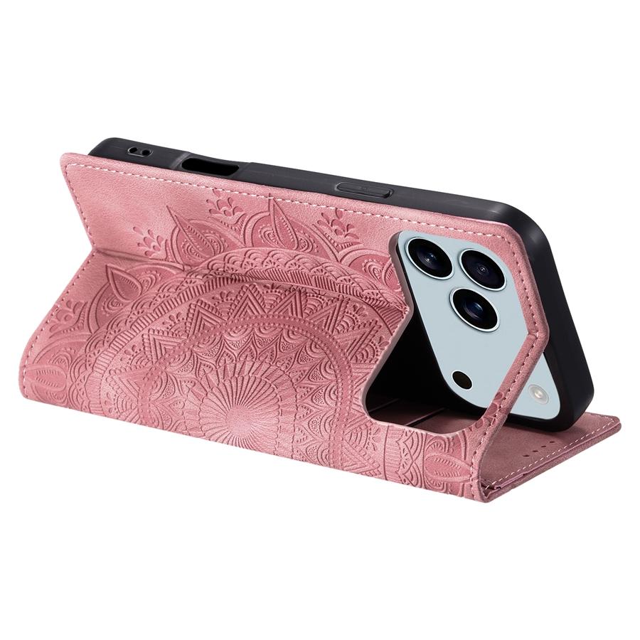 Luxury Embossing Flip Leather Case for iPhone 17 16 15 14 13 12 11 Samsung S25 S24 S23 A56 A55 Strong Magnetic Wallet Card Slot Cash Clip Phone Cover