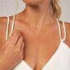 18k Gold Plated Y-necklace With Zircon Pendants Necklace - 42+5cm Chain Trendy Luxury Women's Jewelry S0744