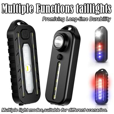 Schlüsselanhänger Mini LED Taschenlampe 5/Modi Fahrradlampe Fahrradlicht USB Aufladung 5V DC Vielseitiger Clip Rücklichter Tragbar Tasche Sicherheit