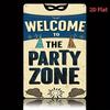 Welcome To the Party Zone Metal Sign  Rustic Iron Wall Art with Mask  Party Decorations Perfect for Home Porch Garden