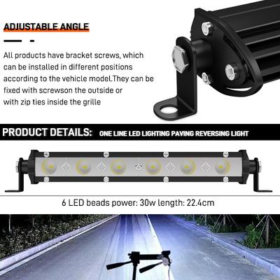 6 LED Arbeitsscheinwerferleiste Fahrlicht Scheinwerfer Tagfahrlicht Super Hell für Traktor LKW ATV Auto Nebelscheinwerfer Zubehör 12V