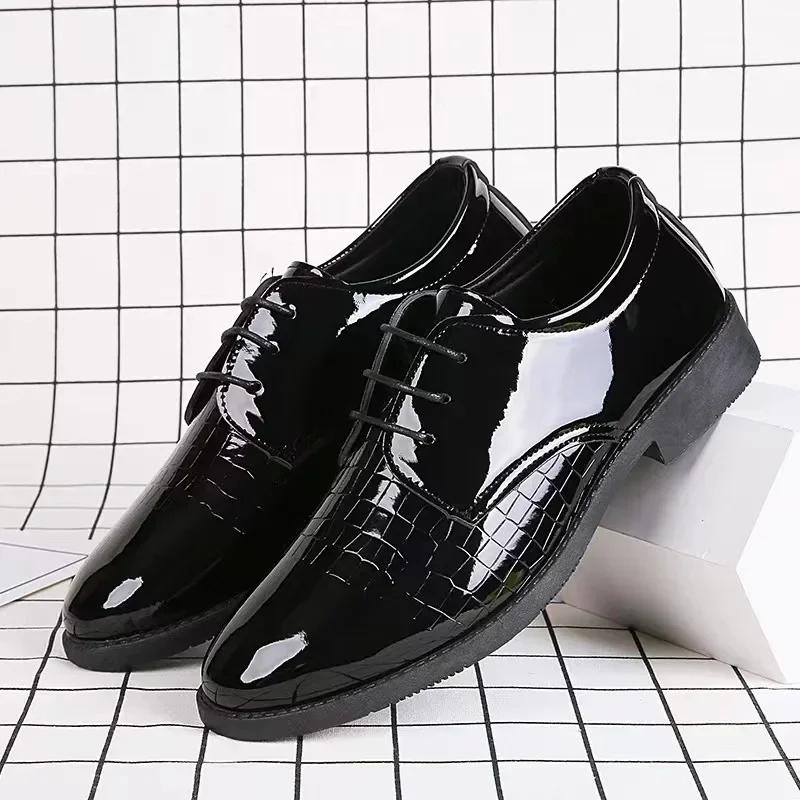 Fashion Men Leather Shoes Business Formal Fashion Leather Shoes Korean Style Casual Youth Versatile Men Leather Shoes