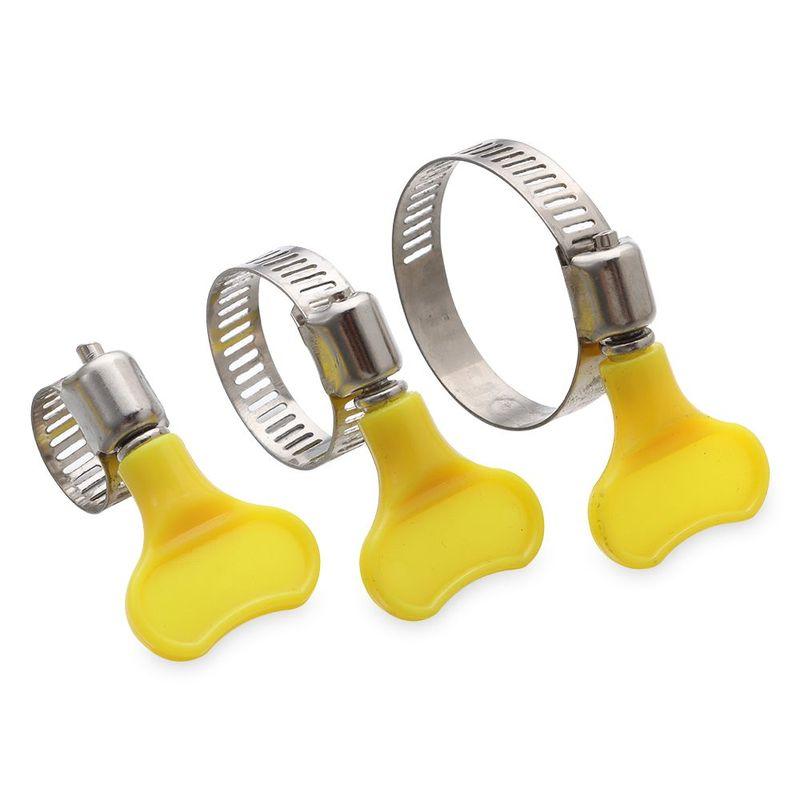 5Pcs Stainless Steel Handle Hose Clamp T Bolt Circular Air Water Pipe Gas Exhaust Hose Clip Welding Sealing Powerful Fasteners