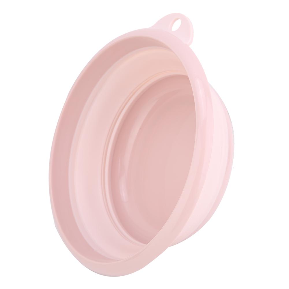 Ciotola Pieghevole da Viaggio per Campeggio all'Aperto Cucina Plastica Pieghevole Vasca per Piatti;rosa: